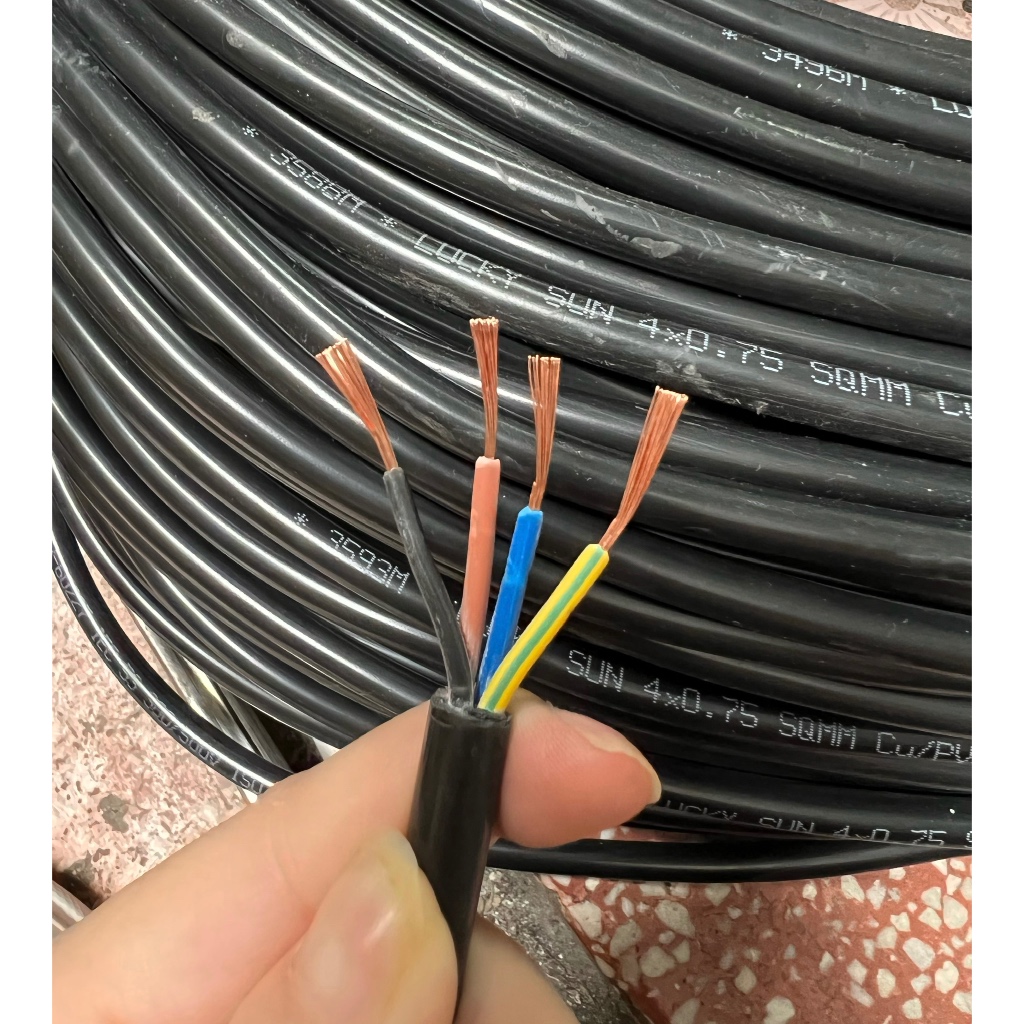 สายไฟ 4 คอร์ 0.3 0.5 0.75 สายไฟแกนทองแดงบริสุทธิ์ 4x0.3 4x0.5 4x0.75