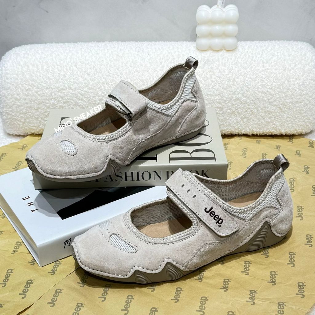 [100% AUTH AVAILABLE] รองเท้า Jeep Mary Janes Beige (PXL231WAS575)