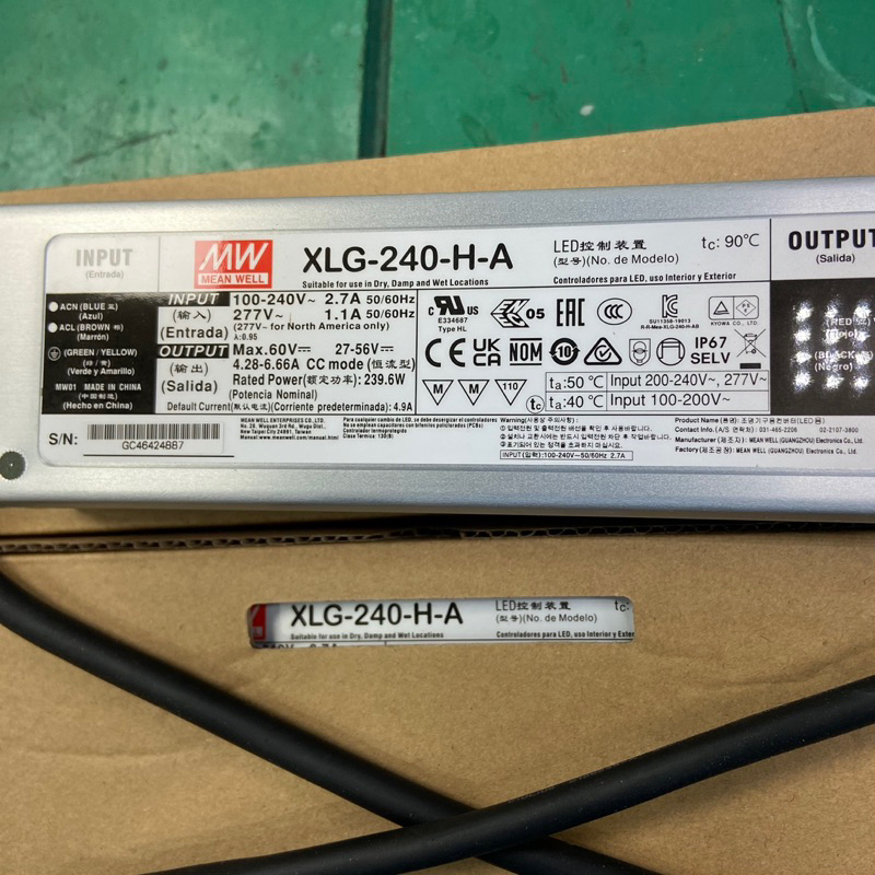 (ของแท้) Meanwell Led Source 27-56VDC,XLG-240,XLG-150,XLG-100,XLG-75,XLG-50