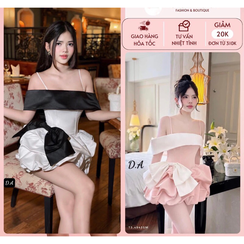 ชุดเดรสปาร์ตี้เปิดไหล่สําหรับผู้หญิงมีโบว์สวยใหญ่