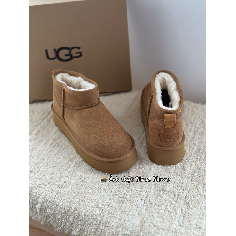 BauueBlume (อัพ 1 ไซส์) UGG Ultra Mini Platforms - รองเท้าบูทผ้าฝ้ายโลว์คัท UGG