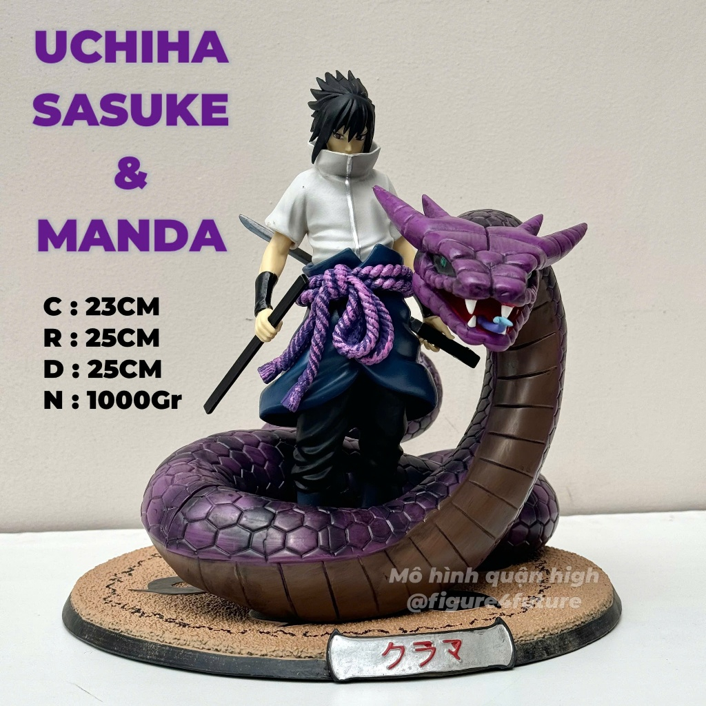 (F1 - 23cm) คมมาก รุ่น Uchiha Sasuke และ Manda งู - รุ่น Sasuke พร้อมฐาน Manda summon - Sasuke naruto