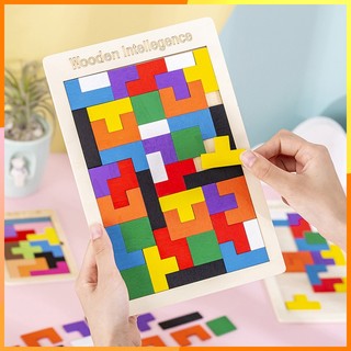 Moontoy Combo 5  Đồ Chơi Bảng Ghép Gỗ Tetris Montessori - Xếp Gạch Thông Cho Bé