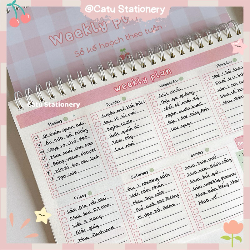 (A5) WEEKLY PLANNER WEEKLY PLANNER โทนสีชมพูน่ารัก KH5