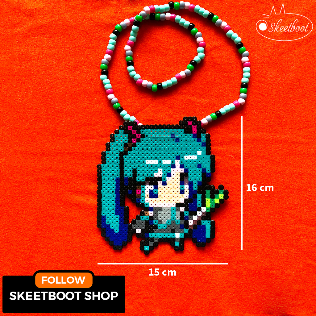 สร้อยข้อมือ Kandi Miku - สร้อยคอเพอเลอร์ Hatsune Miku - เครื่องประดับราเวอร์เทศกาล edm
