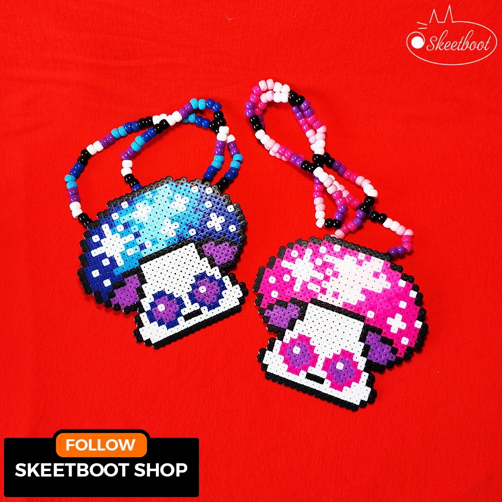 สร้อยคอคันดีรูปเห็ดพร้อมไฟ LED - สร้อยคอเพอเลอร์เห็ด - เครื่องประดับสุดฮอต เทศกาล edm ร้านคีตบูต