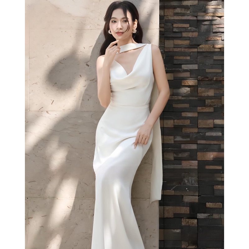 High-quality SILK Maxi DRESS SILK ไร้รอยขีดข่วนของแท้ นุ่ม เย็นสบาย ไซส์ SMLXL SILK DRESS