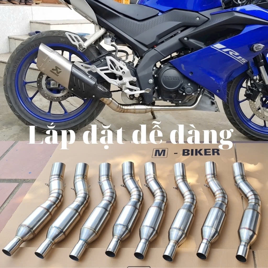 R15v3 ท่อร่วมไอเสีย 2 ชิ้น, ท่อร่วมไอเสียสแตนเลส 304 สําหรับ XSR155, MT15, R15, TFX, vixion, EX155