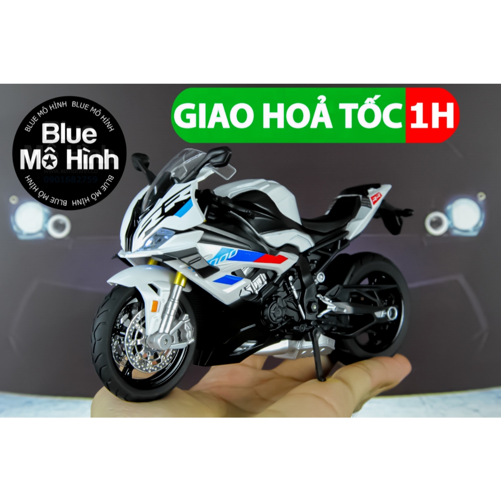 BMW S1000RR K23 โมเดลรถมอเตอร์ไซค์ 1:12 ไฟสว่าง