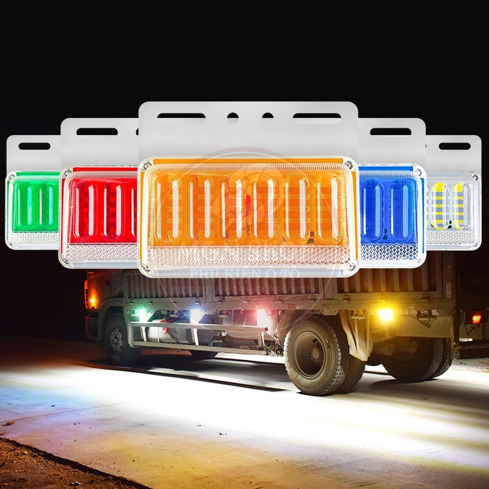 [ไฟเตือน LED 6D สองด้าน] [30 + 10 / 9 SMD Led Chips] [12V / 24V] สําหรับรถบรรทุก