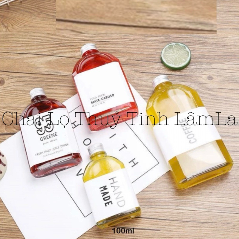ขวดแก้วไหล่แบนพร้อมฝาอลูมิเนียม 100ml- 200ml -250ml- 350ml - 500ml