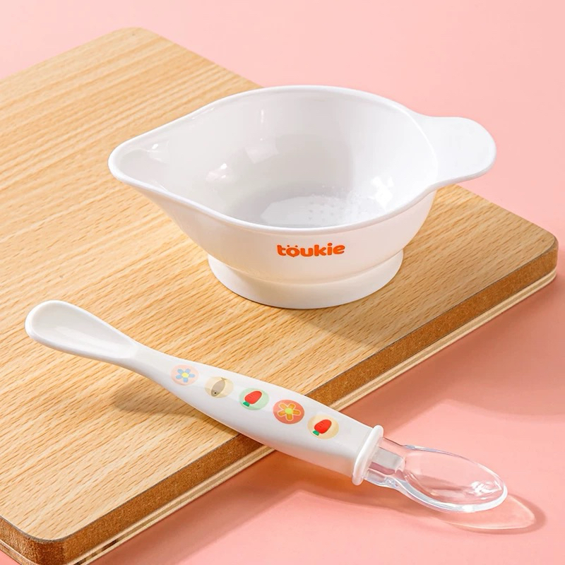 TOUKIE Koadear ชุดชามหย่านมเด็กพร้อมช้อนซิลิโคนสําหรับทารก 0-1 ปี