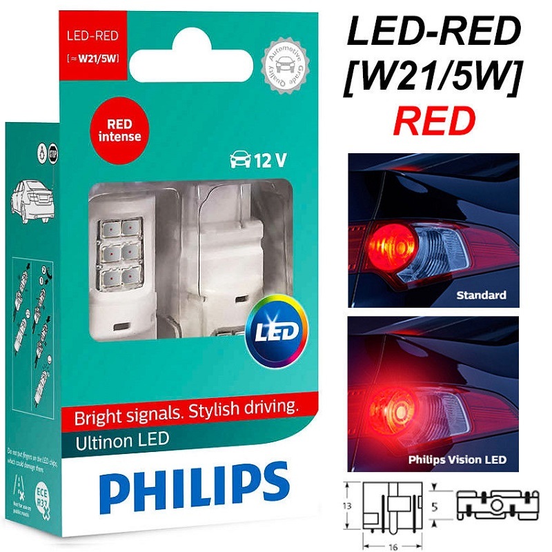 [LEDT2 ISOP] Philips Ultinon T20 ไฟเท้า Led [จํานวน: 1 คู่]