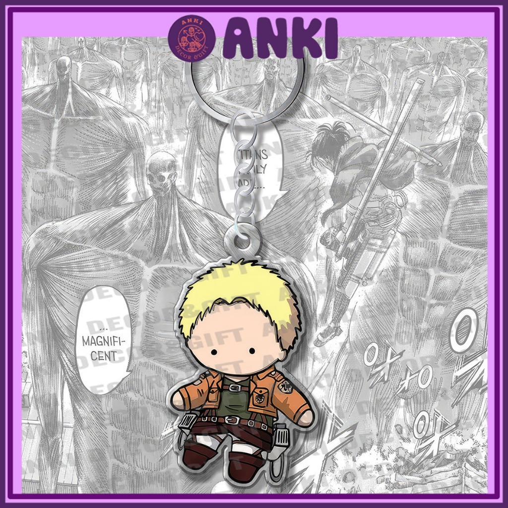 พวงกุญแจตัวละคร Attack on Titan, Great War on Titan, Titan Great Figure, Titan Armored