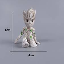โมเดล Groot จาก Movie Guardians of the Milky Way สูง 6 ซม. สีเทา - ถังกึ่งขวดตกแต่งและตู้ปลา