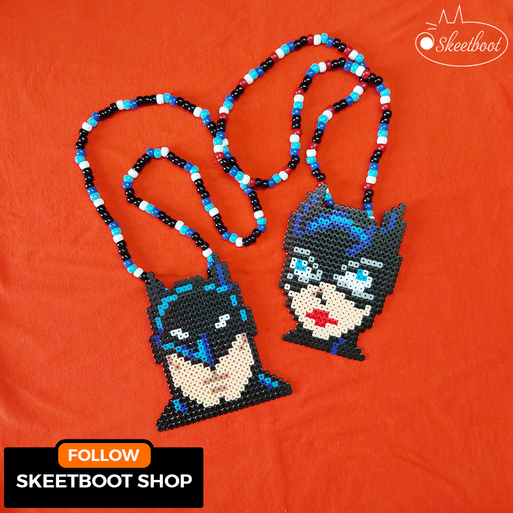 สร้อยคอ Kandi Batman Catwoman - สร้อยคอแบทแมนและแมว - เครื่องประดับเทศกาล edm สุดเท่