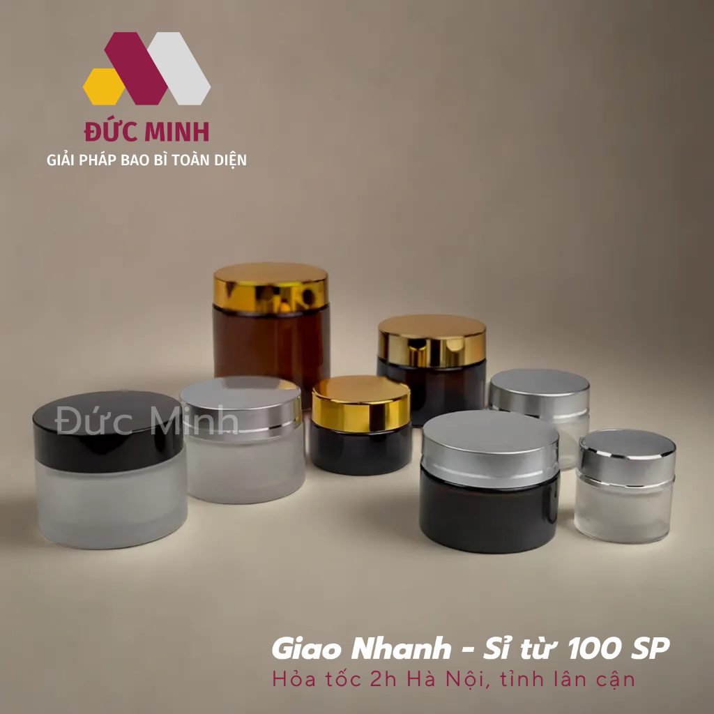 กระปุกครีม กระปุกเครื่องสําอางแก้วสีสันสดใส 10gr/20gr/30gr/50gr/100gr