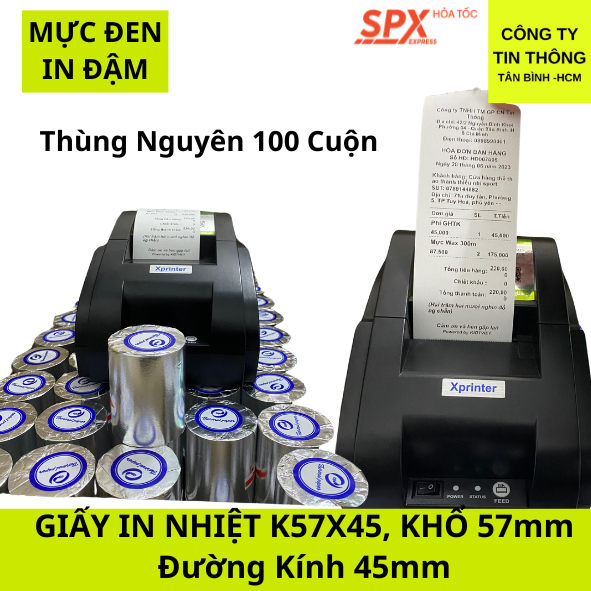 กระดาษพิมพ์บิล 50 ม้วน กระดาษพิมพ์ความร้อน กระดาษพิมพ์ใบเสร็จ k57 x45mm (k58 x45mm)