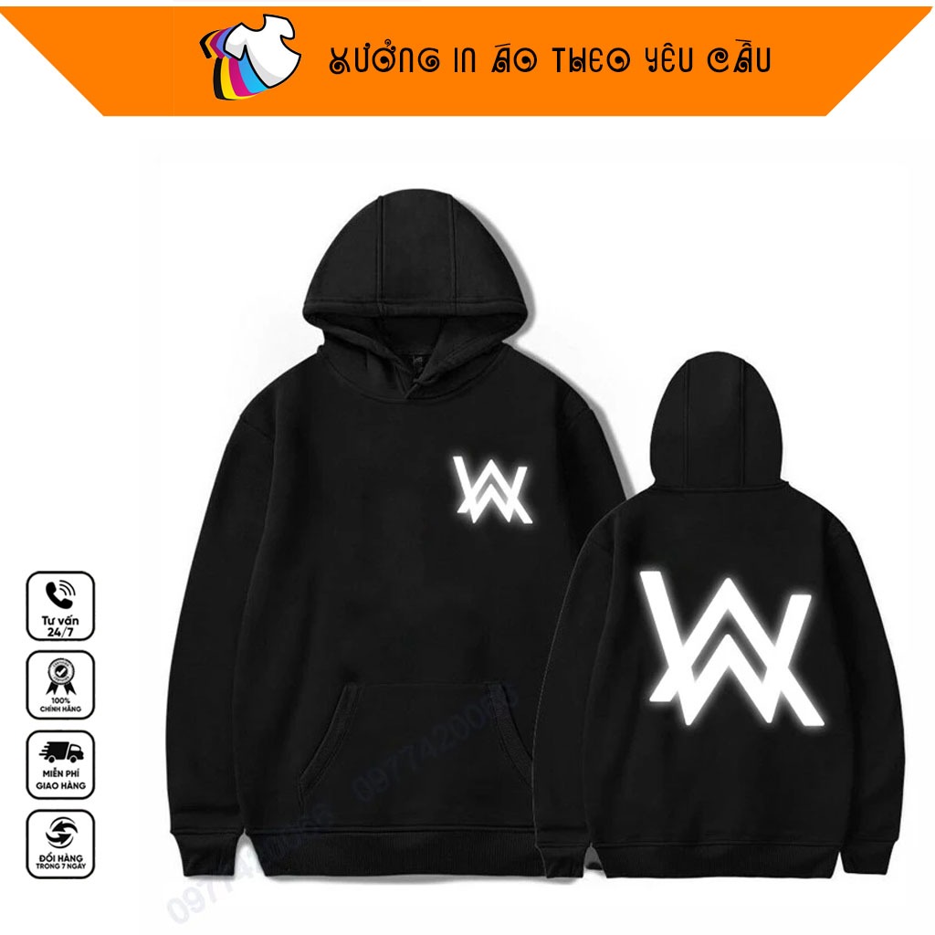 เสื้อฮู้ดสะท้อนแสง Alan walker | เสื้อยืด PRINTING FACTORY