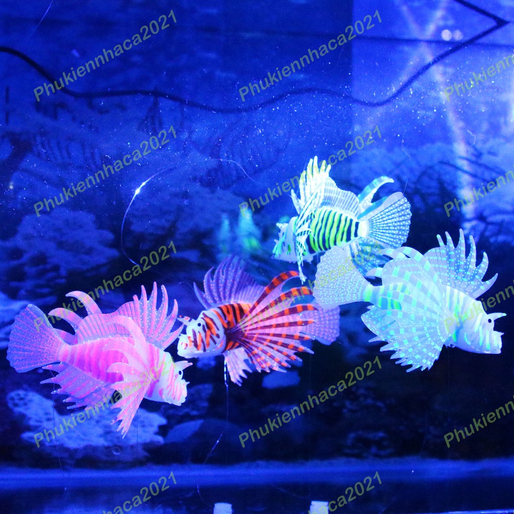 ของเล่นปลาซิลิโคนสีรุ้งเรืองแสง - AQUARIUM DECORATION - AQUARIUM