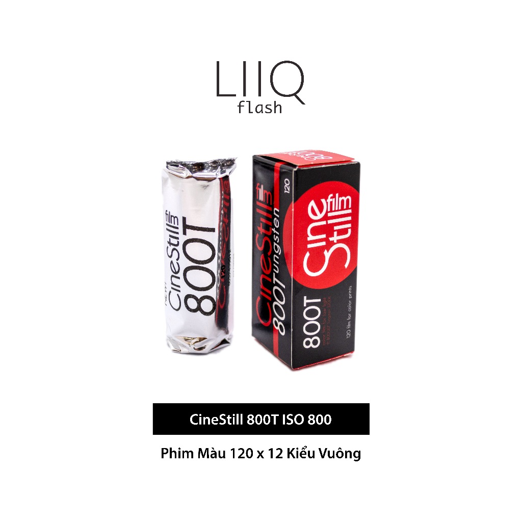 CineStill 800T ISO 800 Film สี ชนิด 120 x 12 Square พิมพ์วันที่สําหรับกล้องฟิล์ม - LIIQ Flash