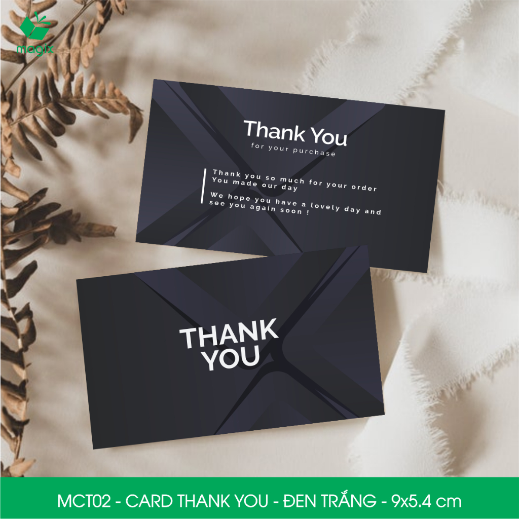 MCT02 - 9x5.4ซม. - Combo 100 การ์ดขอบคุณลูกค้า การ์ดขอบคุณสุดหรู