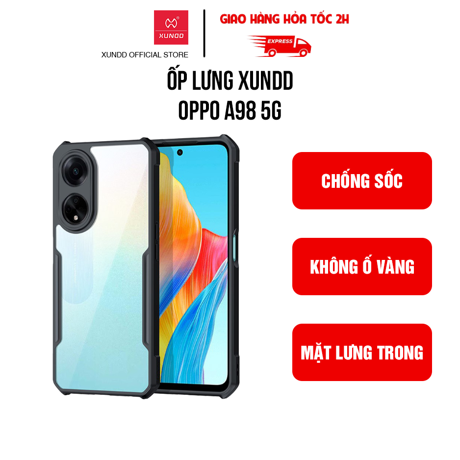 เคส XUNDD OPPO A98 5G - ขอบ TPU กันกระแทก หลังใส