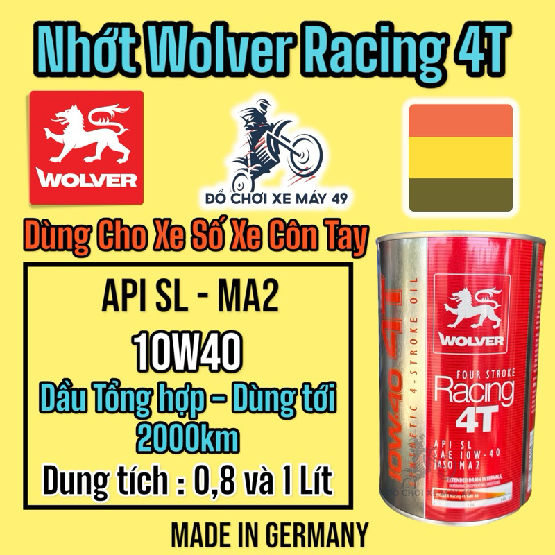 Wolver Racing 4T 10W40 น้ํามันสังเคราะห์