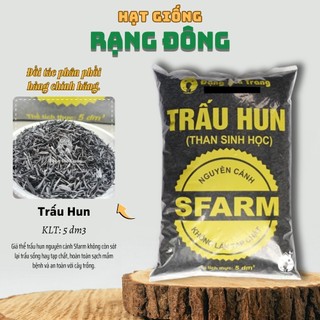 Trấu Hun Sfarm (túi 5dm) trấu nguyên cánh đã xử lý, làm xốp đất, bổ sung Kali, giữ ẩm cho đất - Hạt giống Rạng Đông