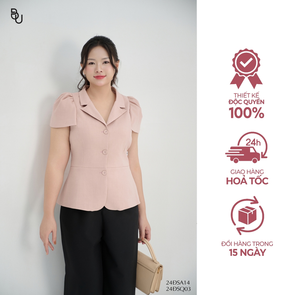 เสื้อ Peplum คอปก BIGSIZE – 24DSA14 - [BUstu Bigsize]