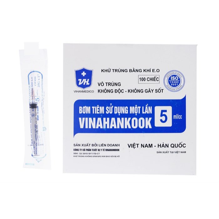 (ทุกขนาด 1cc-3cc-5cc-10cc-20cc) Vinahankook Syringe Pump กล่อง 100 เข็มแทนปลายเข็ม