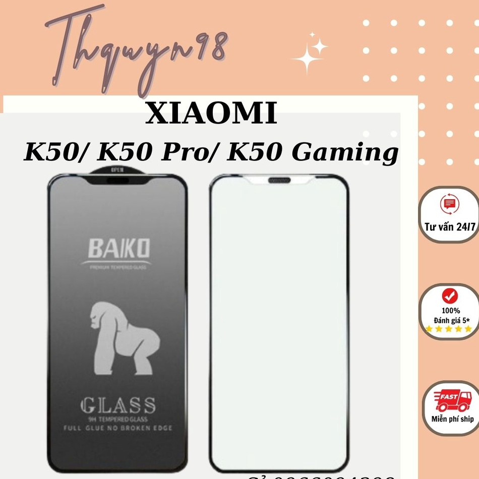 กระจกนิรภัย BAIKO สําหรับ Xiaomi K50/ K50 Pro/ K50 Gaming _ Thquyn98