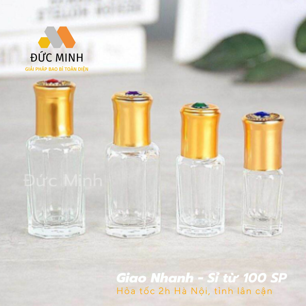 DUBAI ROLLING BALL ESSENTIAL OIL COSMETIC BOTTLE 3ML 6ML 12ML