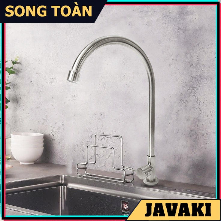 JV503 ก๊อกน้ําห้องครัวคอ 18 ใช้ JAVAKI น้ําเย็น | SUS 304 พรีเมี่ยมแมท