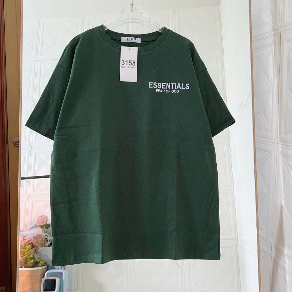 DRY COTTON T-shirt 3158 รุ่น " Esentials fear of gog" เสื้อยืดสําหรับผู้ชายและผู้หญิง (ฟรีไซส์ตั้งแต