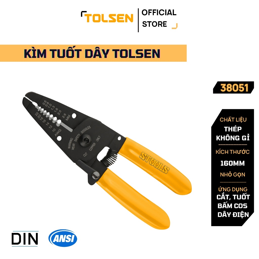 โทรเซ่น 38051 เครื่องปอกสายไฟมัลติฟังก์ชั่น 7-ใน-1 ระยะปอก 0.6 - 3.6 มม. รองรับการตัดสายไฟและย้ํา
