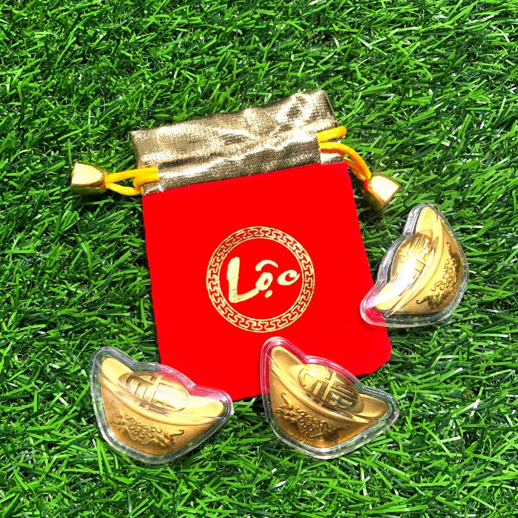 [HOT] Gold-plated God of Wealth Gold Bar พร้อมกระเป๋าโบรเคดแห่งโชคลาภ ของขวัญ Vip Egg Loc ที่ยอดเยี่