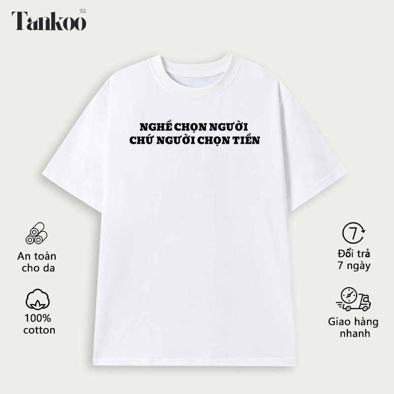 เสื้อยืดพิมพ์ลาย TANKOO สําหรับผู้ชายและผู้หญิงผลิตจากผ้าฝ้ายสวยมาก - เสื้อยืดแขนสั้นพิมพ์ลาย MONEYE