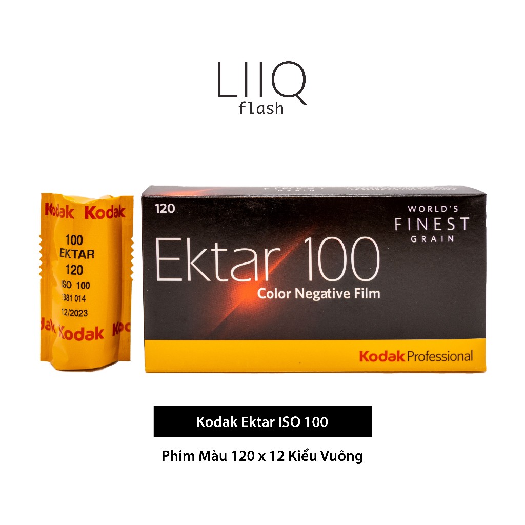 ฟิล์ม Kodak Ektar ISO 100 สี ชนิด 120 x 12 Square พิมพ์วันที่สําหรับกล้องฟิล์ม - LIIQ Flash