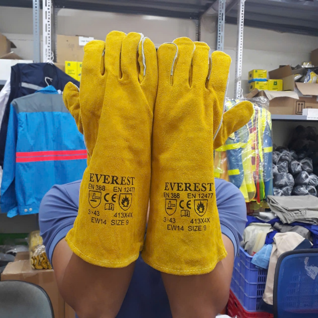 ถุงมือหนังเชื่อม Everest CE-EN388 มาตรฐาน