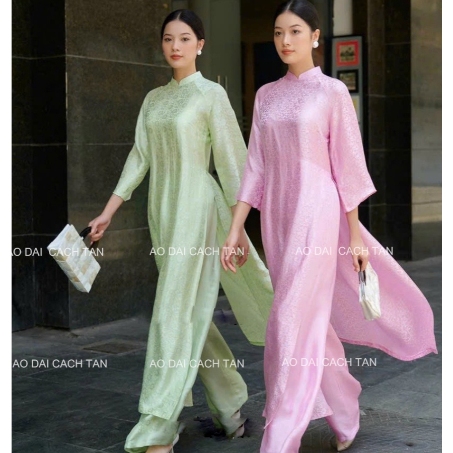 ผ้าลัดตรง ao dai ทันสมัย ao dai สําหรับสาวแขนหลวม สวย สําหรับงานแต่งงาน วันหยุด