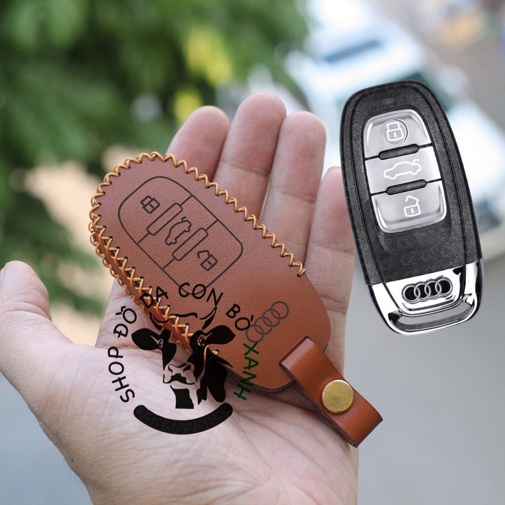 Audi A3, A4, A5, A6, A7, A8, A4L, A6L, Q5, Q7 เคสกุญแจหนังแท้แฮนด์เมด 001