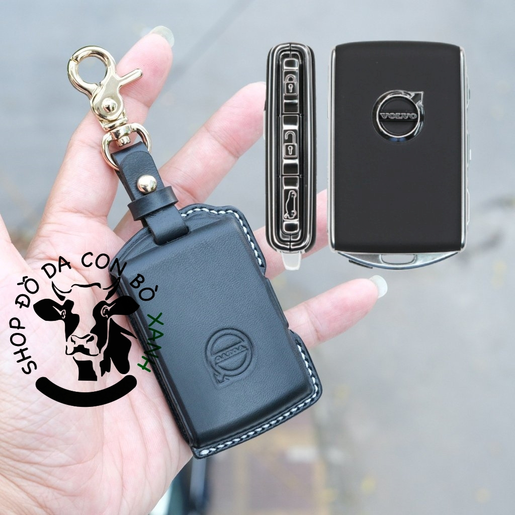 Volvo XC90, XC60, XC40, V90, S90, S60 เคสกุญแจหนังแท้แฮนด์เมด 001e