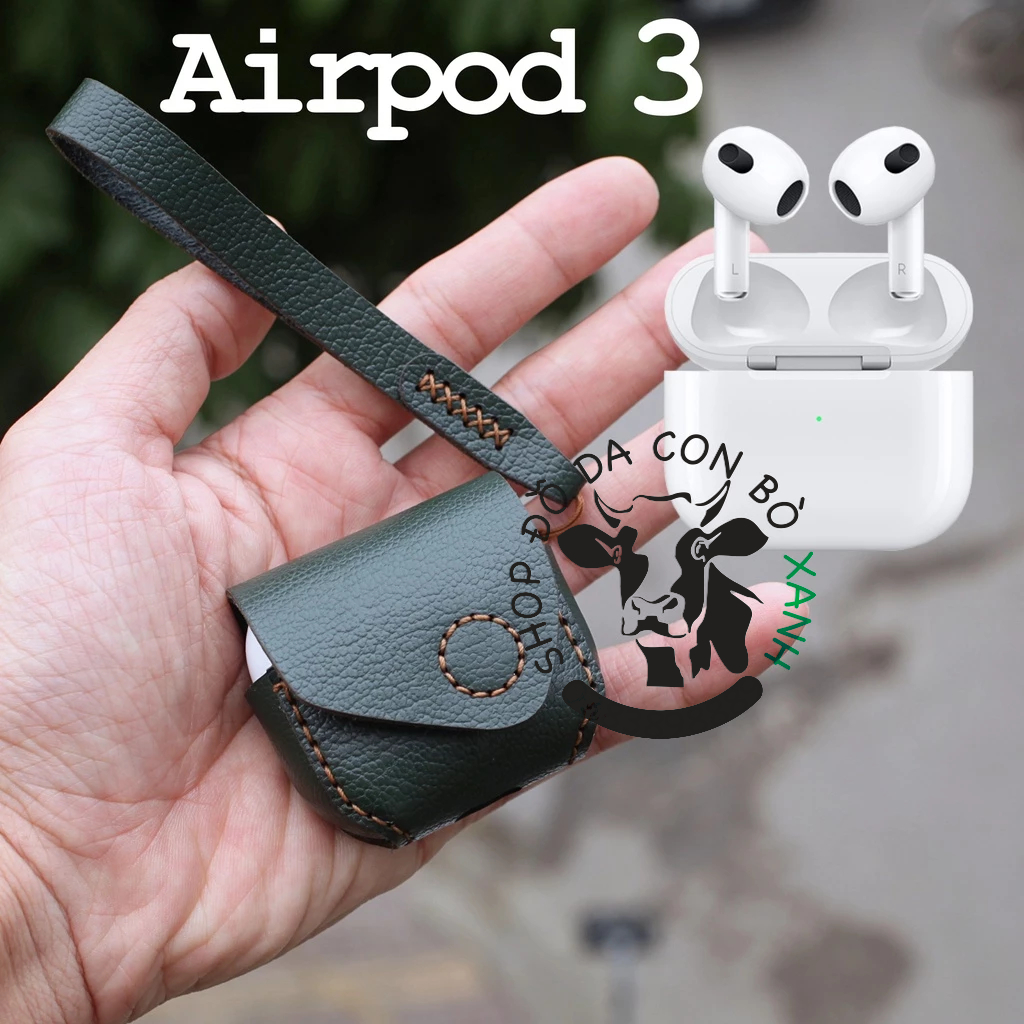 เคสหนังแท้แฮนด์เมดสําหรับ Apple Airpods 3, Airpod 3, AP3, airpods3/3