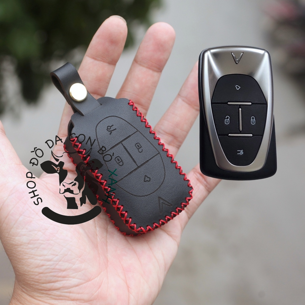 Vinfast E34, VF8 เคสกุญแจหนัง, VF E34, VF 8 รถยนต์ไฟฟ้า หนังแท้ทํามือ 003