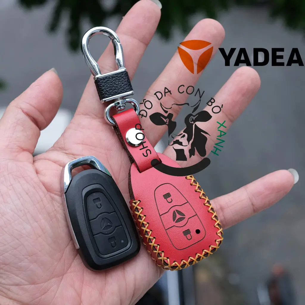 เคสกุญแจหนังสําหรับยานพาหนะไฟฟ้า YADEA, Yadea, Ulike... หนังแท้ทํามือ
