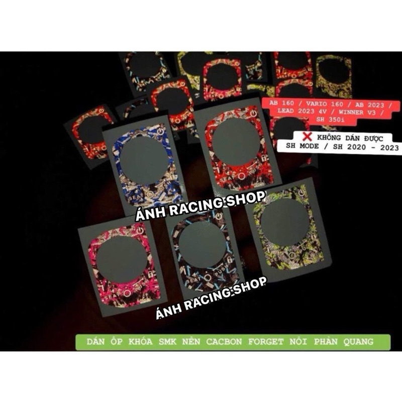 REFLECTIVE คาร์บอนล็อคสติกเกอร์สําหรับ LEAD 4VL- AB 160- VARIO 160-SH 350i-VISION 21-23-WINNER V3