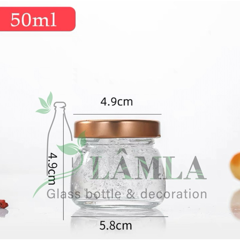 ขวดแก้วใสไขมันพร้อมฝาปิดดีบุก 75ml 100ml 150ml | รังนก เครื่องเทศ แยมผลไม้