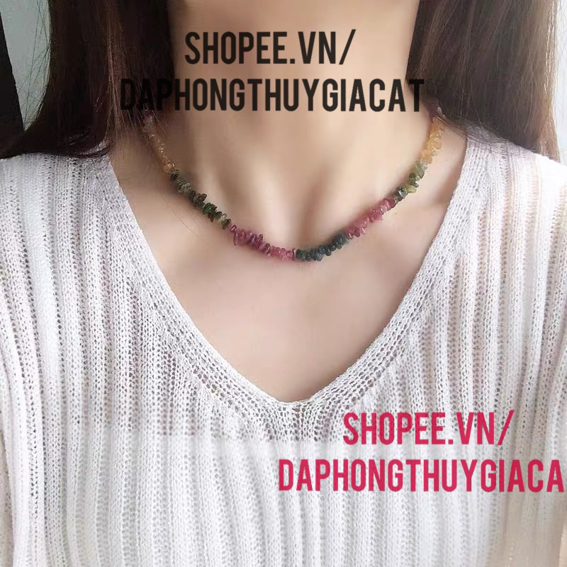 สร้อยคอหินทัวร์มาลีนหลากสีที่ผ่านการรับรอง Svip