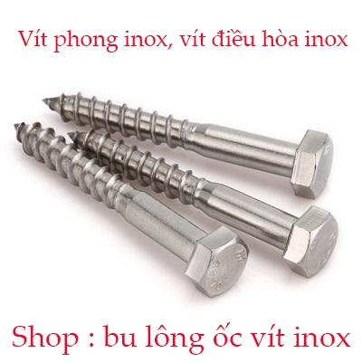 สกรูสแตนเลส 304 M6 - M10 สกรูยึดแอร์ สกรูหกเหลี่ยม